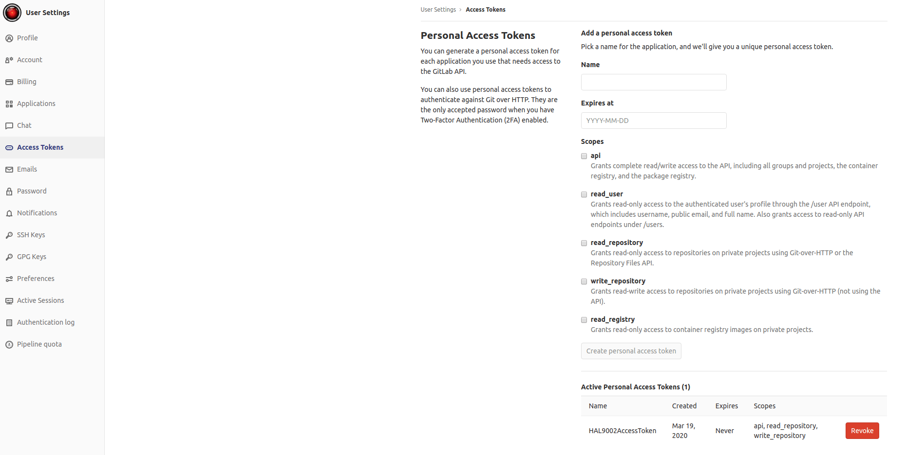 Gitlab Access Token