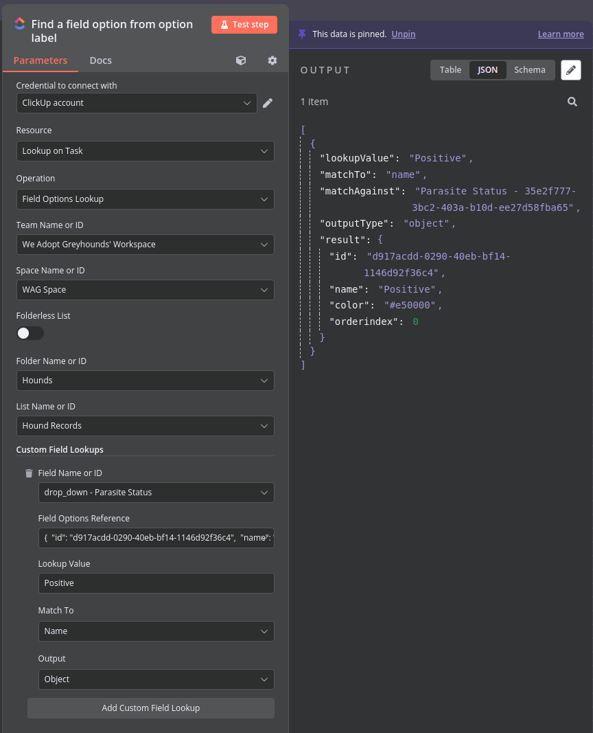 Show matching options from input value