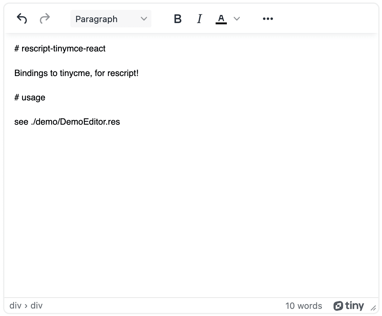 rescript tinymce react demo