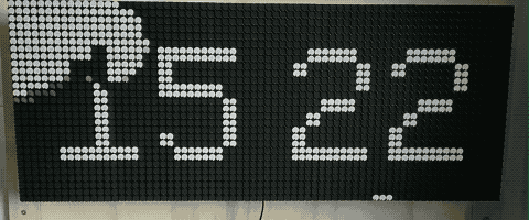 A 10 module wide display, where the modules are rotated 90 degrees