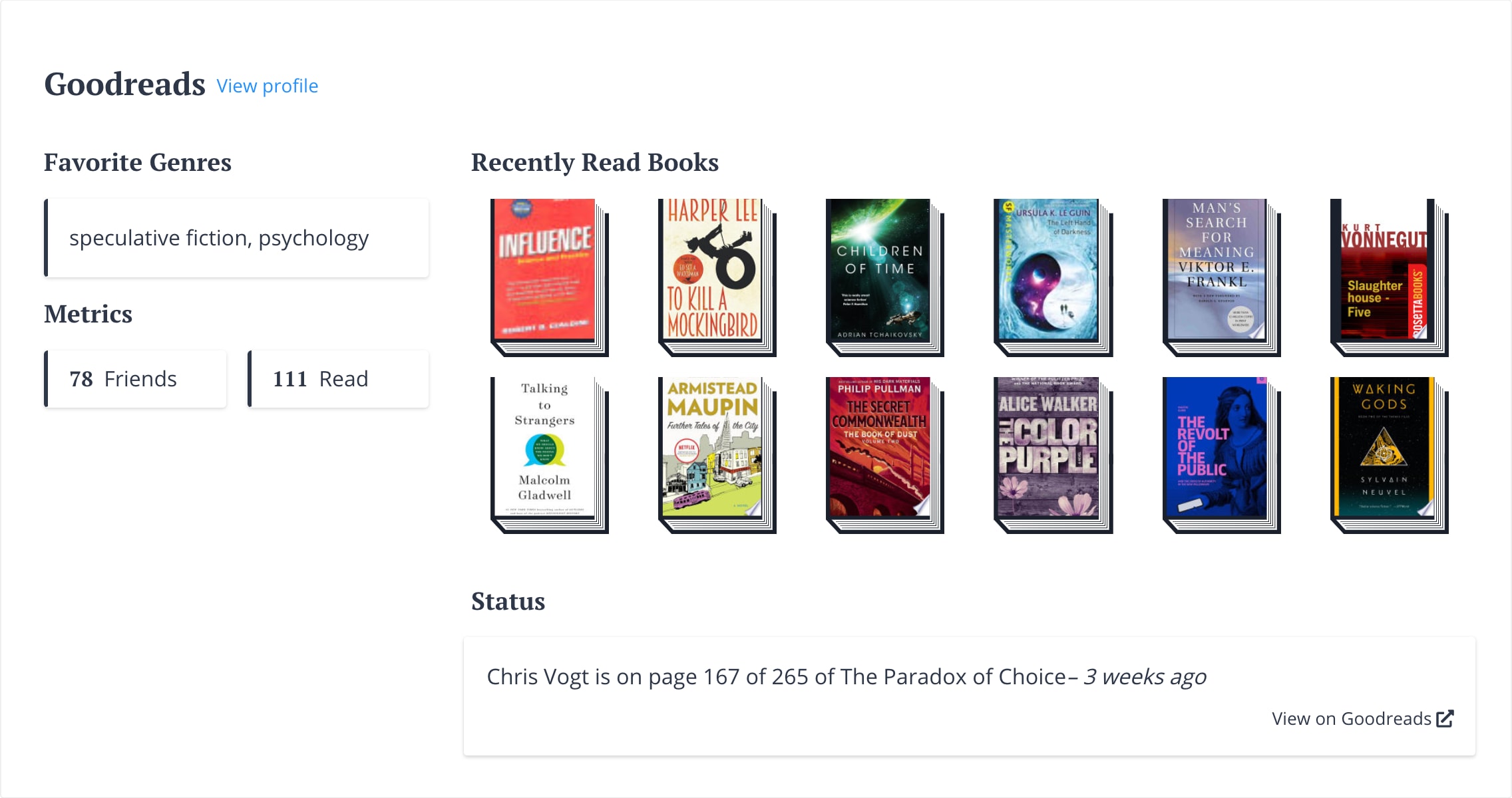 Screenshot: Goodreads