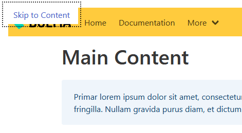 Sample Skip Link Visible on Focus