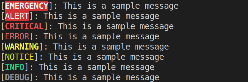 Sample ANSI output