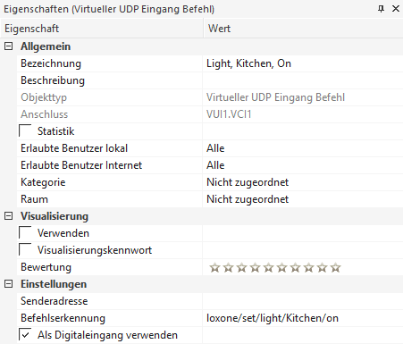 UDP Virtual Input Command