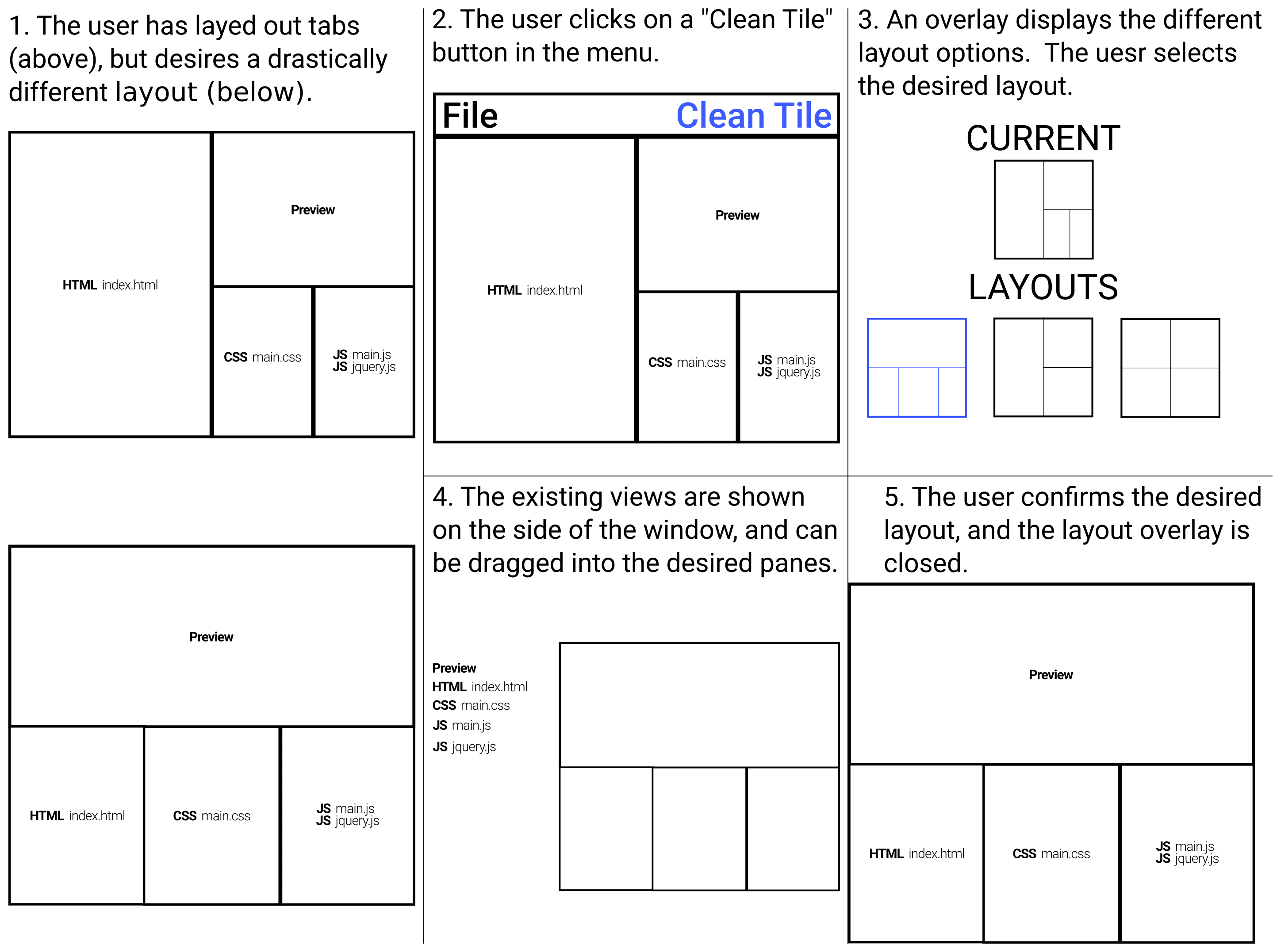 CleanTile rearrange mockup