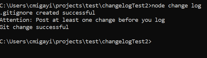 changelog-gitter successful installation image