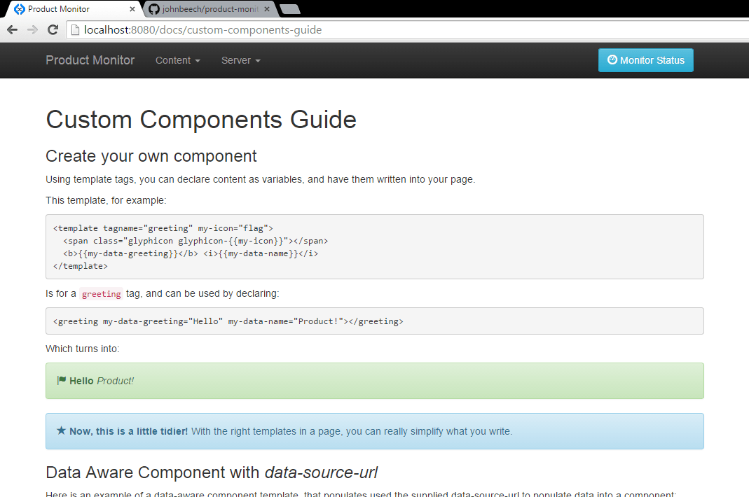 Product Monitor Example