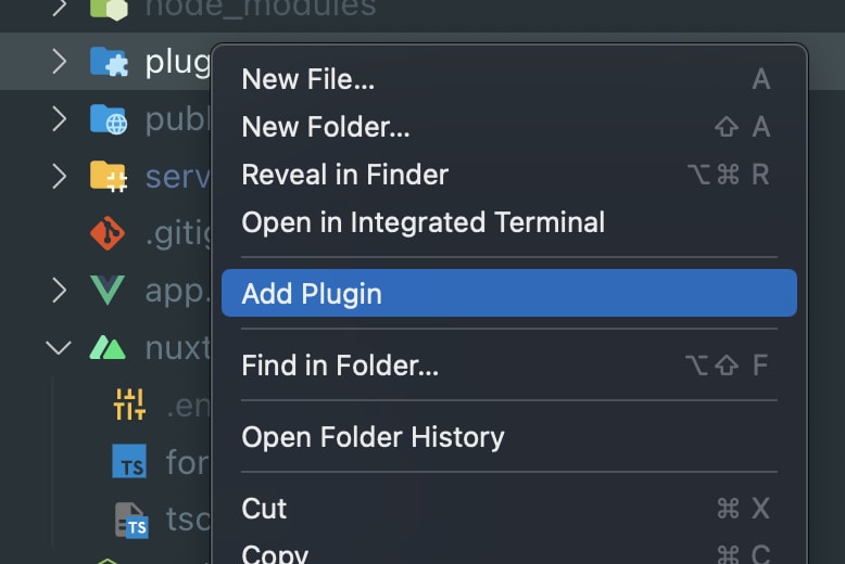 plugin context menu