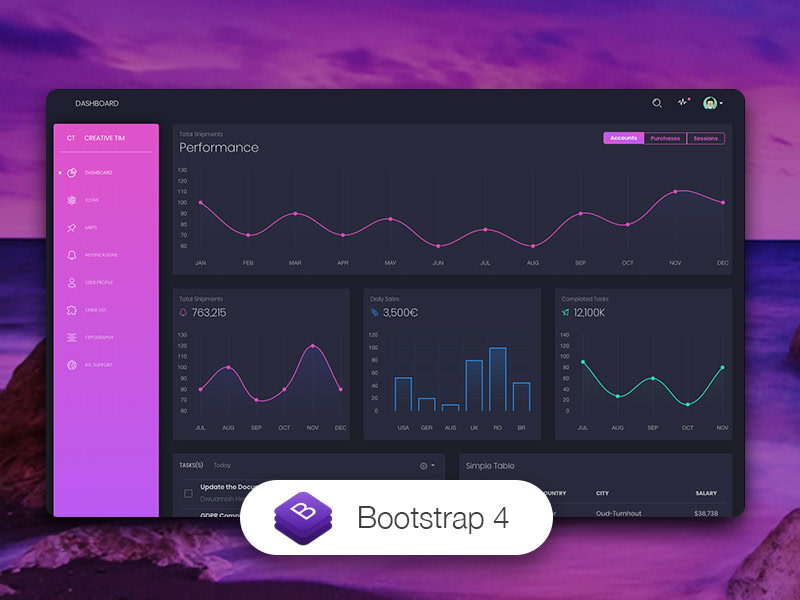 Black Dashboard  HTML