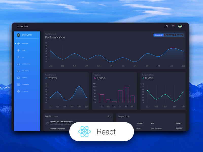 Black Dashboard  React