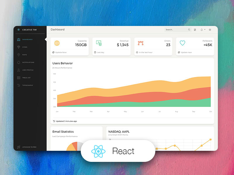 Paper Dashboard  React