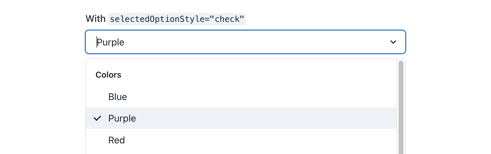 Check Highlighted Selected Option