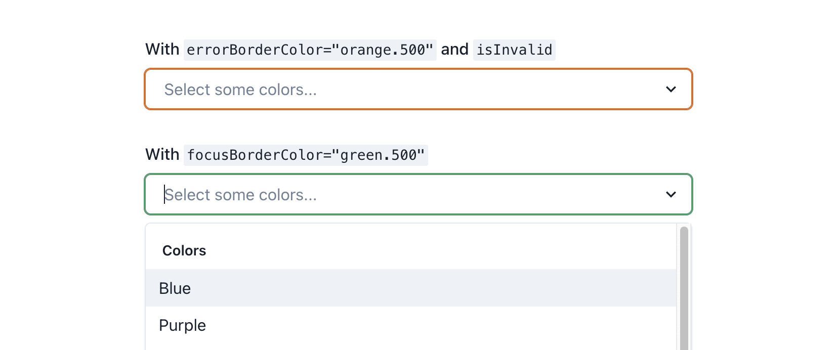 Orange errorBorderColor