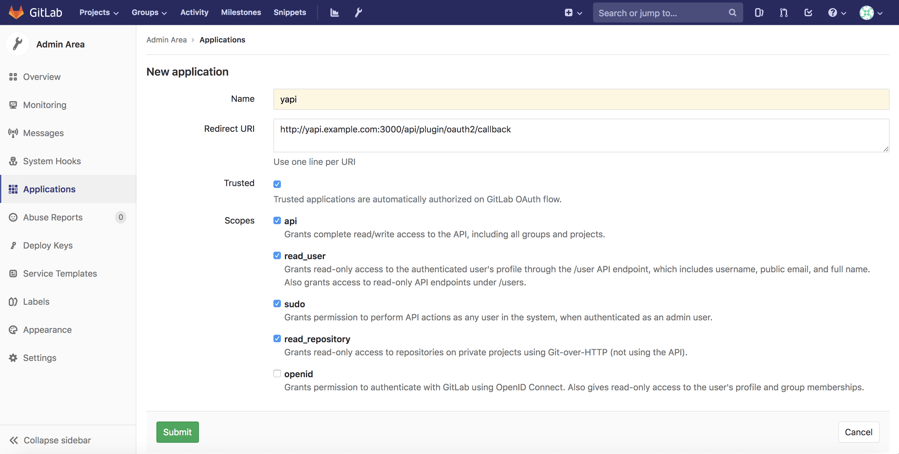 gitlab setting1