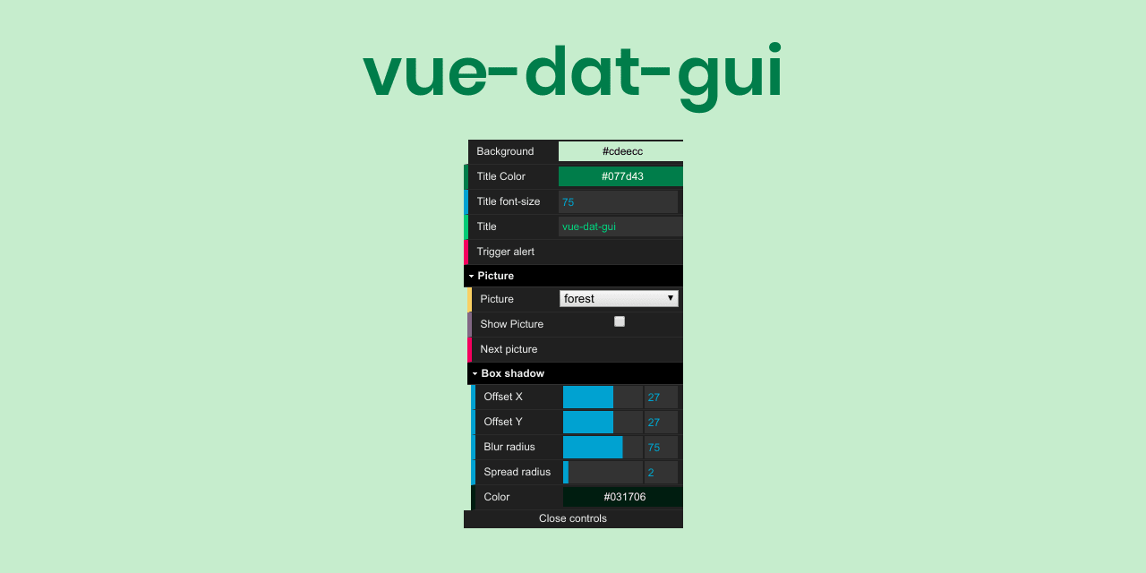 vue-dat-gui