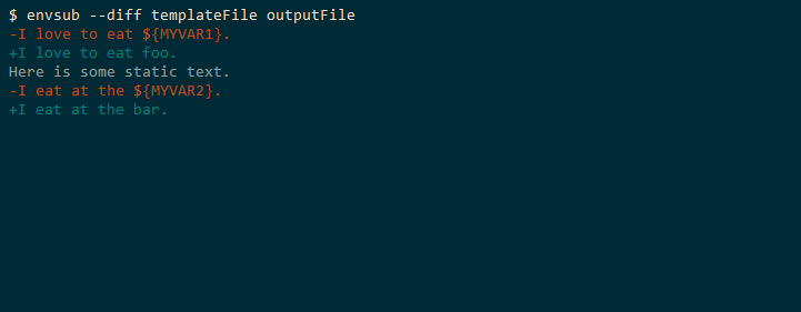 envsub --diff flag