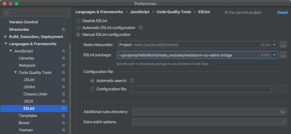 Webstorm Preferences