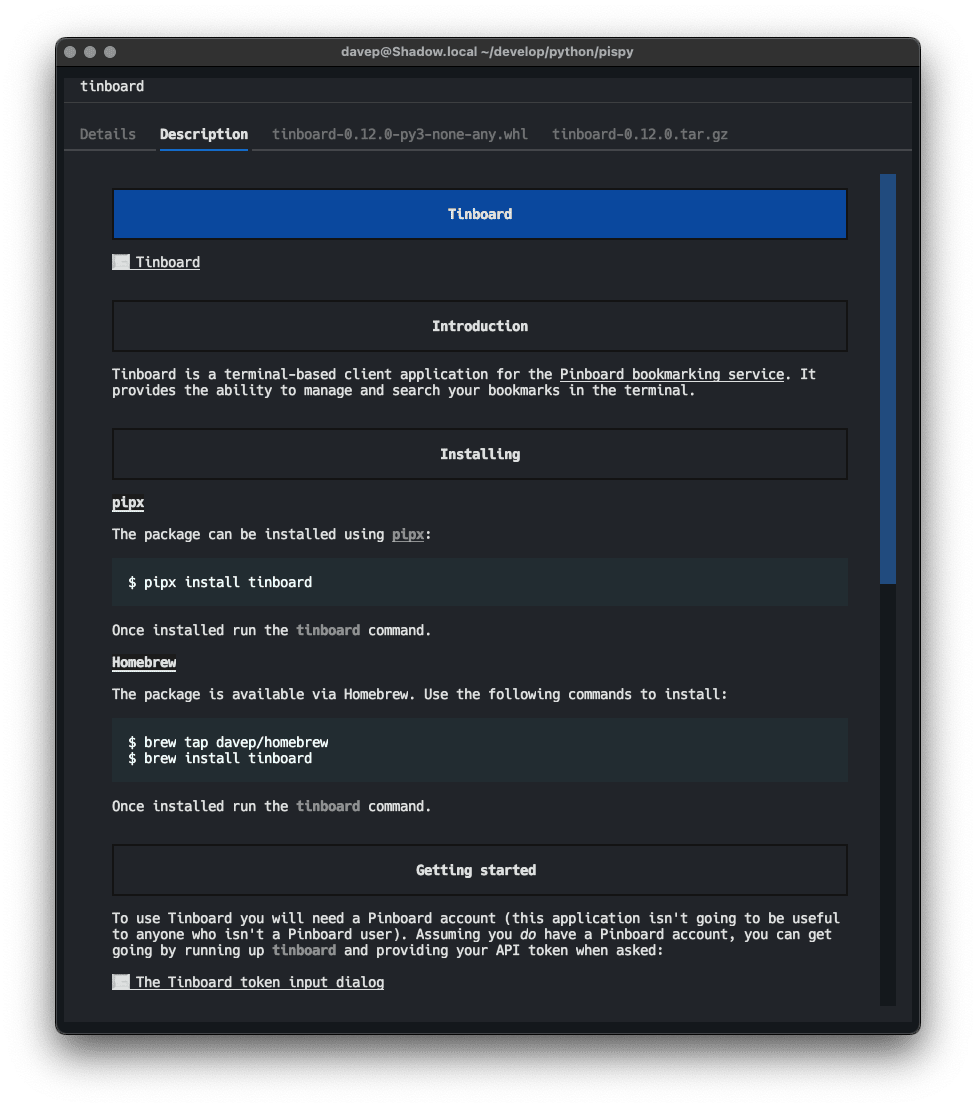 PISpy lookup up Tinboard