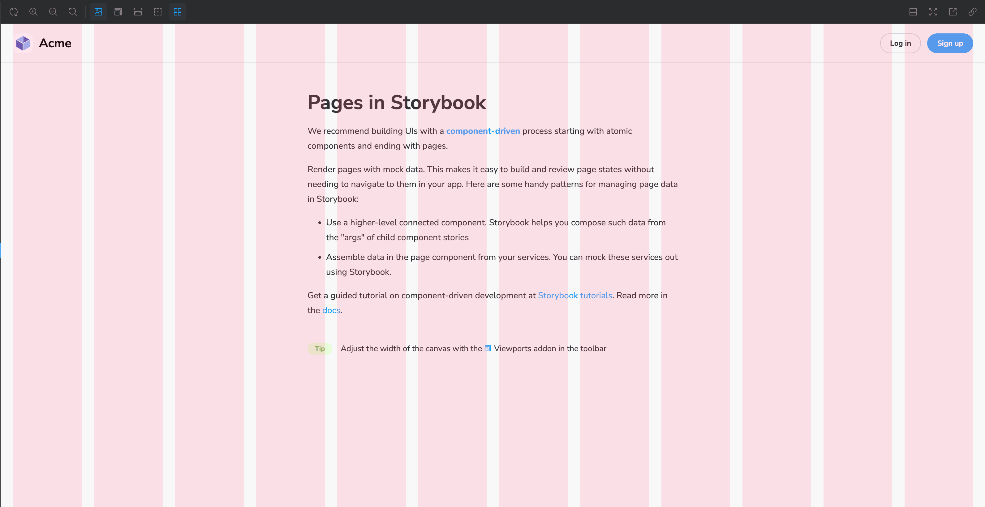 example of the addon displaying the grid pverlay when active