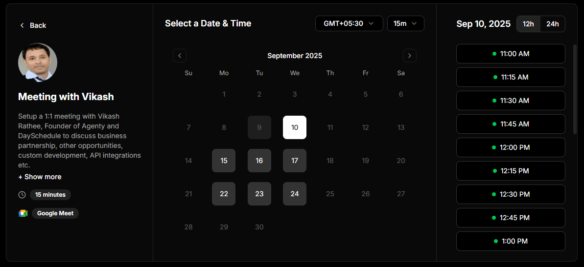 appointment scheduling widget
