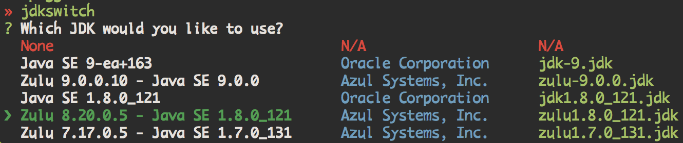 jdkswitch Screenshot