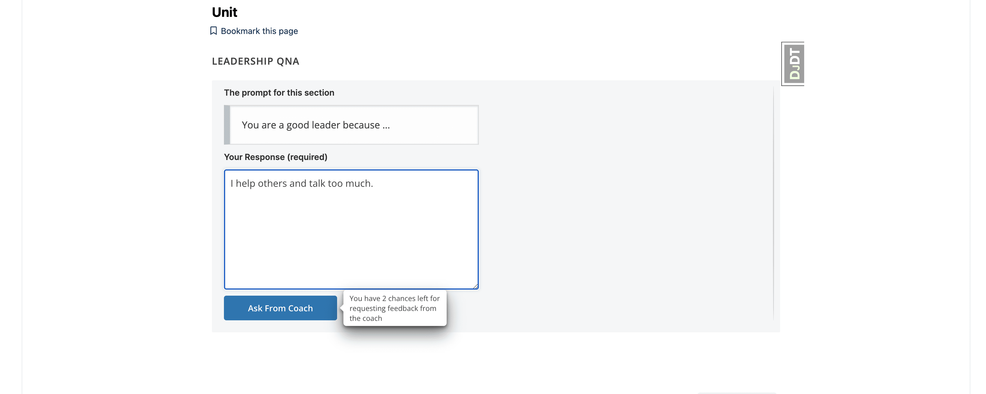 Show Feedback chances