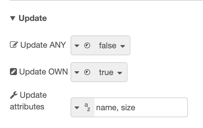 Grant attributes