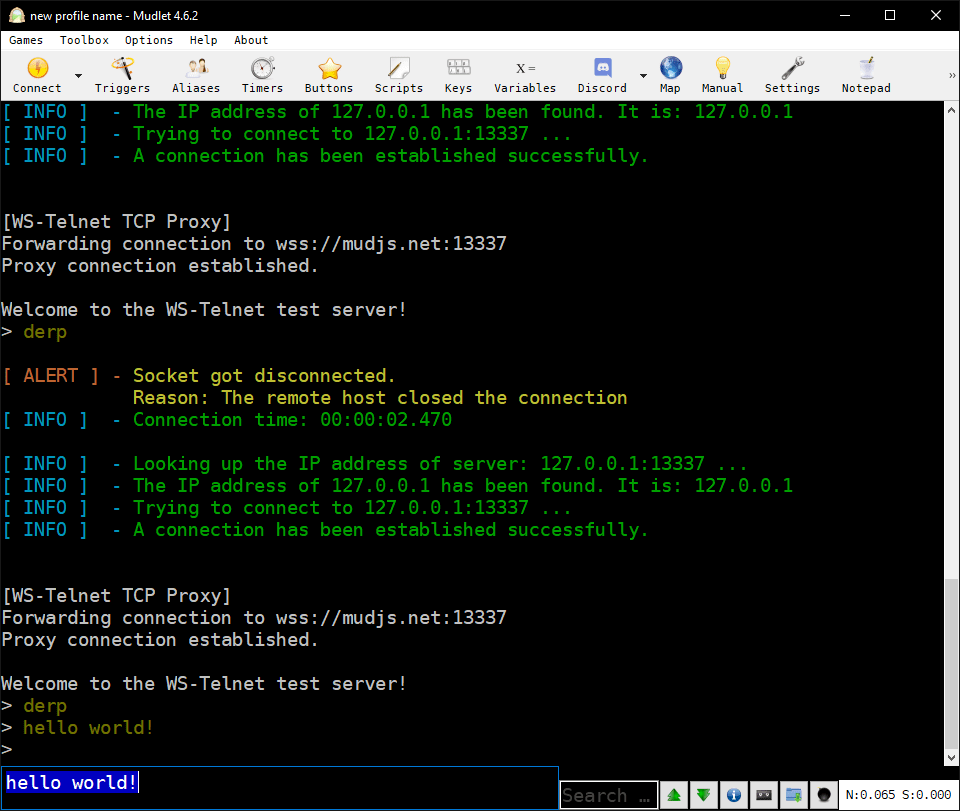 Mudlet using WST-Bridge