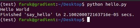 Output of Capslock Timing Decorator