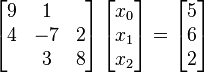 Rendering in matrix notation