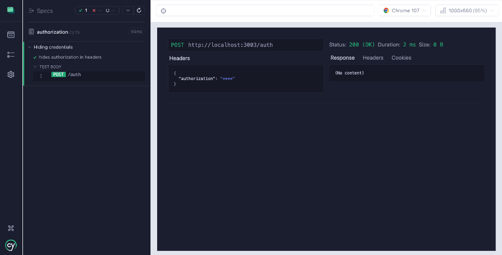 Cypress plugin for testing API