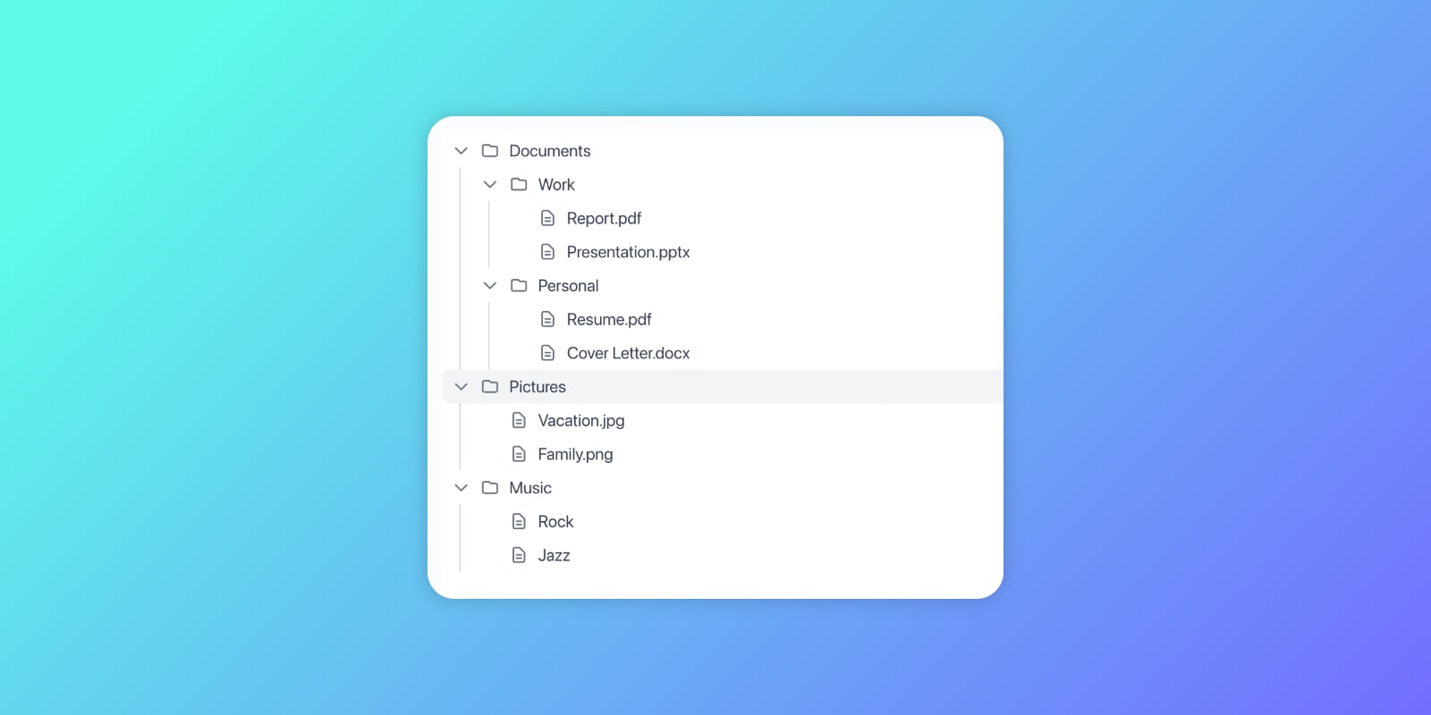 Tree component screenshot