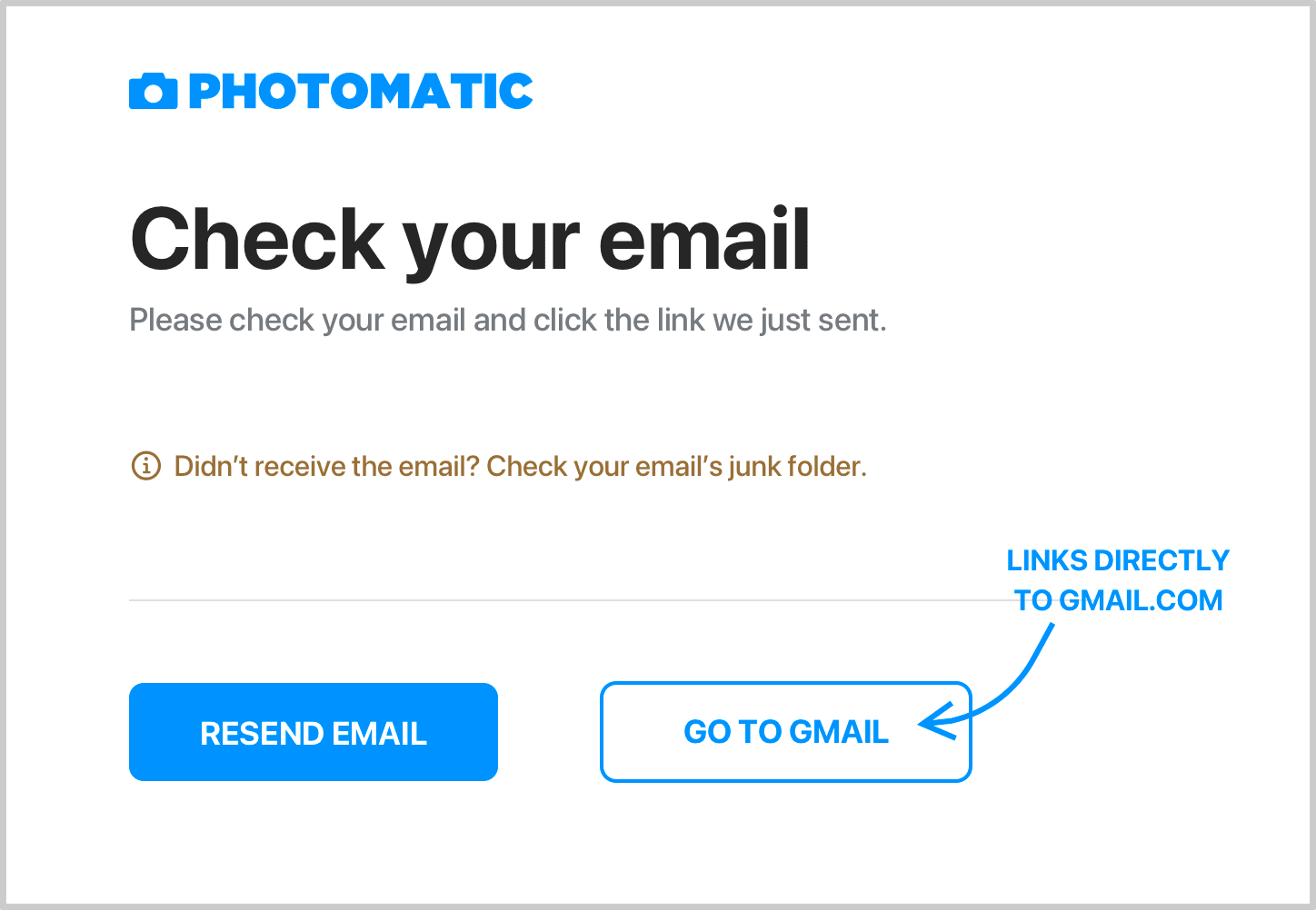 Example: Show button that goes straight to Gmail