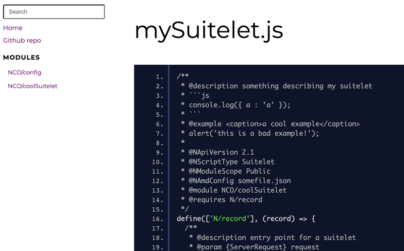 SuiteScript example