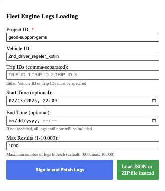 Fleet Engine Logs Loading