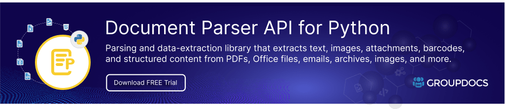 GroupDocs.Parser for Python via .NET Banner