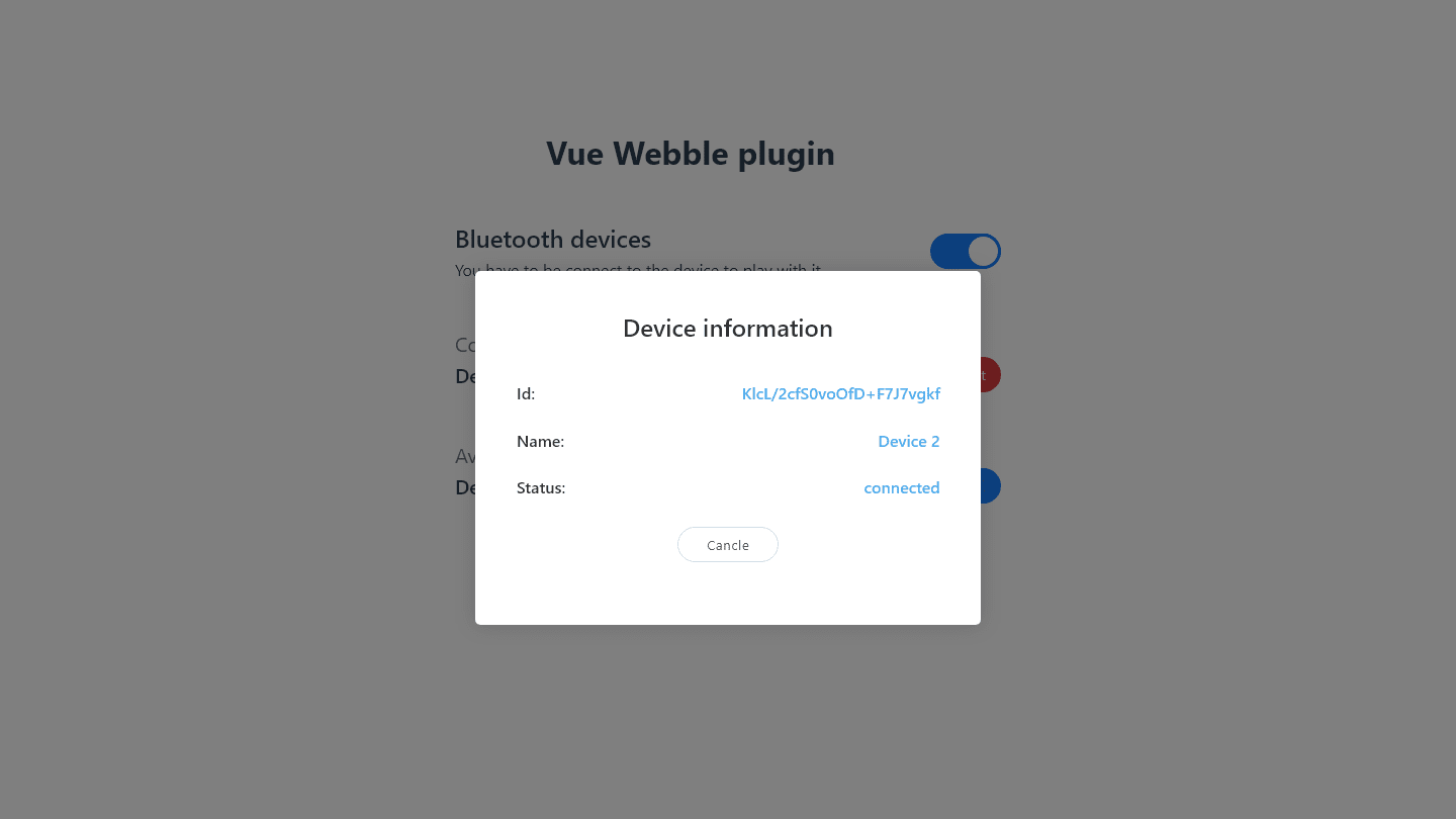 vue webble connected list