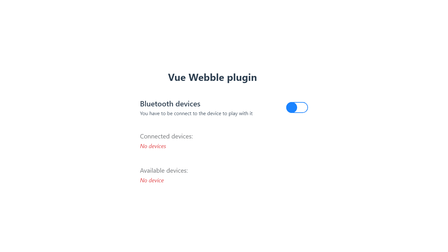 vue webble no devices