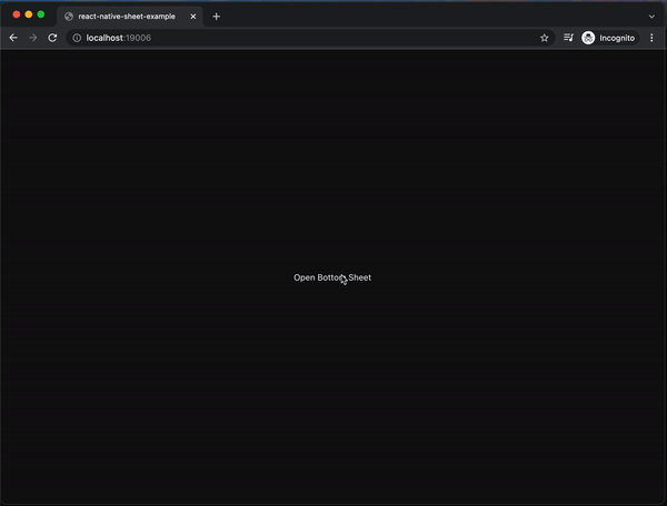 React Native Sheet