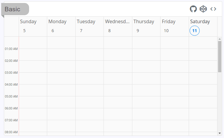 example-viewer showing QCalendar (week view)