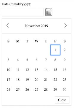 Screenshot of datepicker