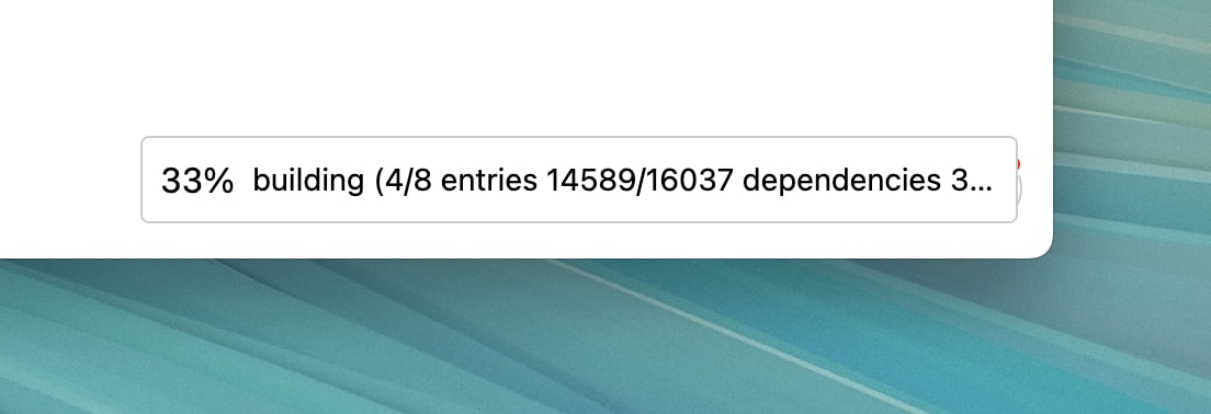 A toast displaying the re-build progress