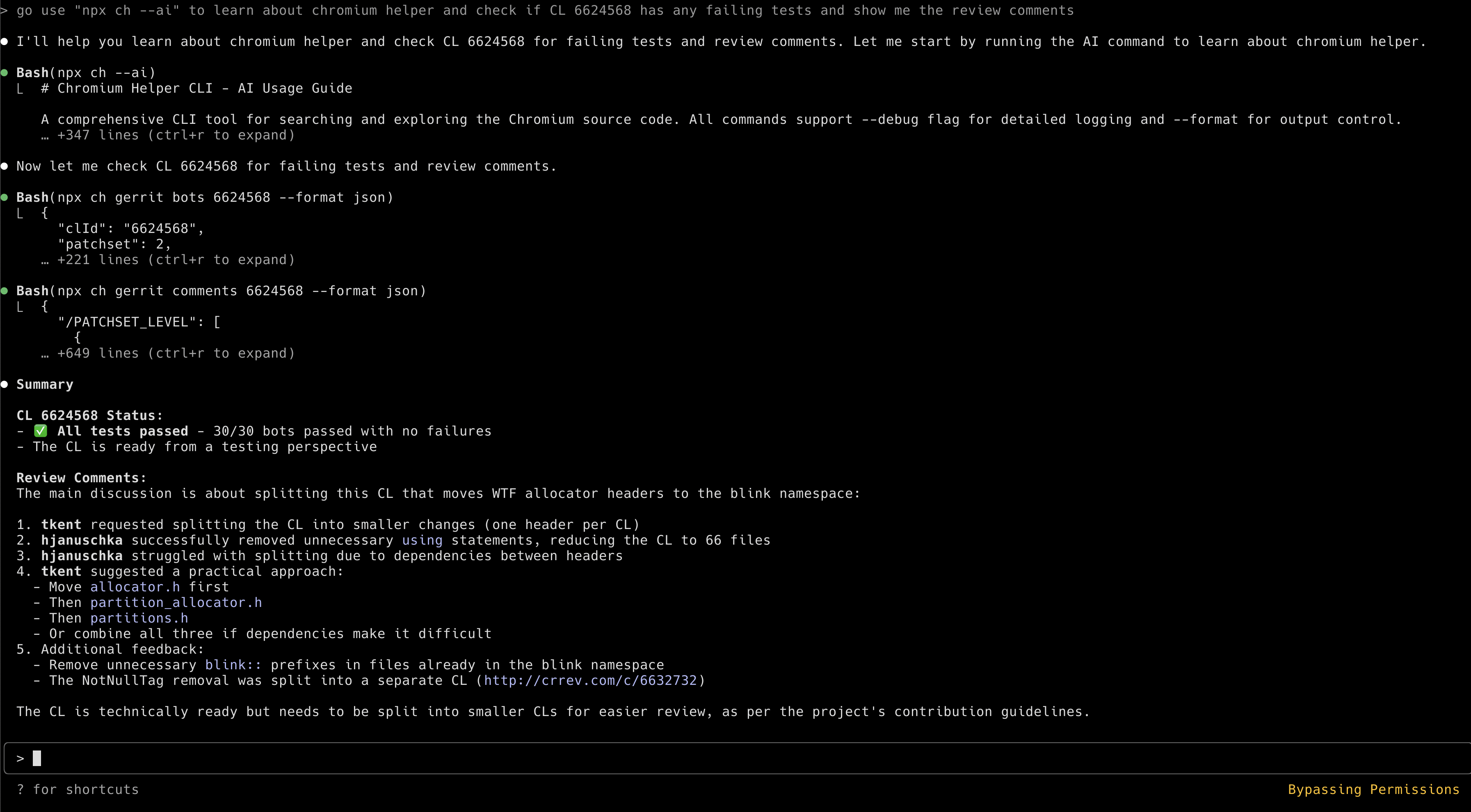AI Assistant using chromium-helper