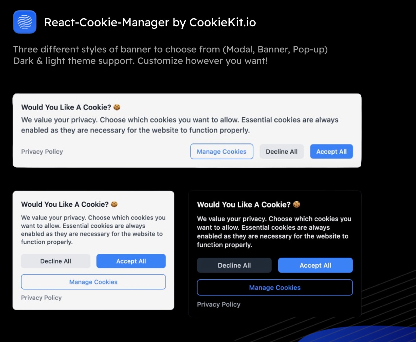 React Cookie Manager Styles