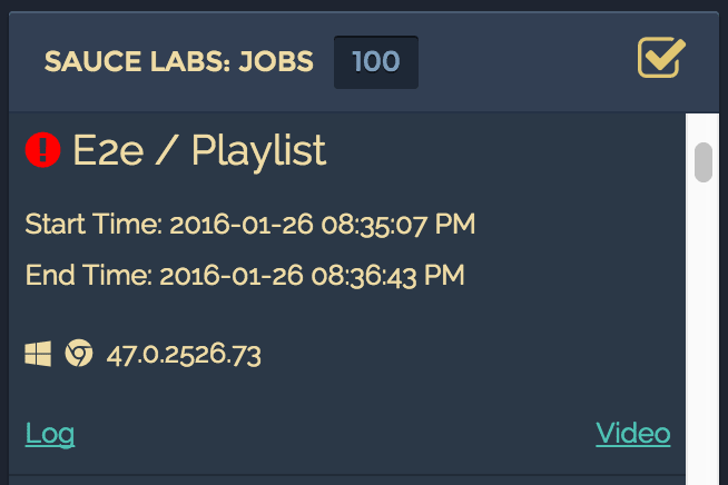 SauceLabs Jobs