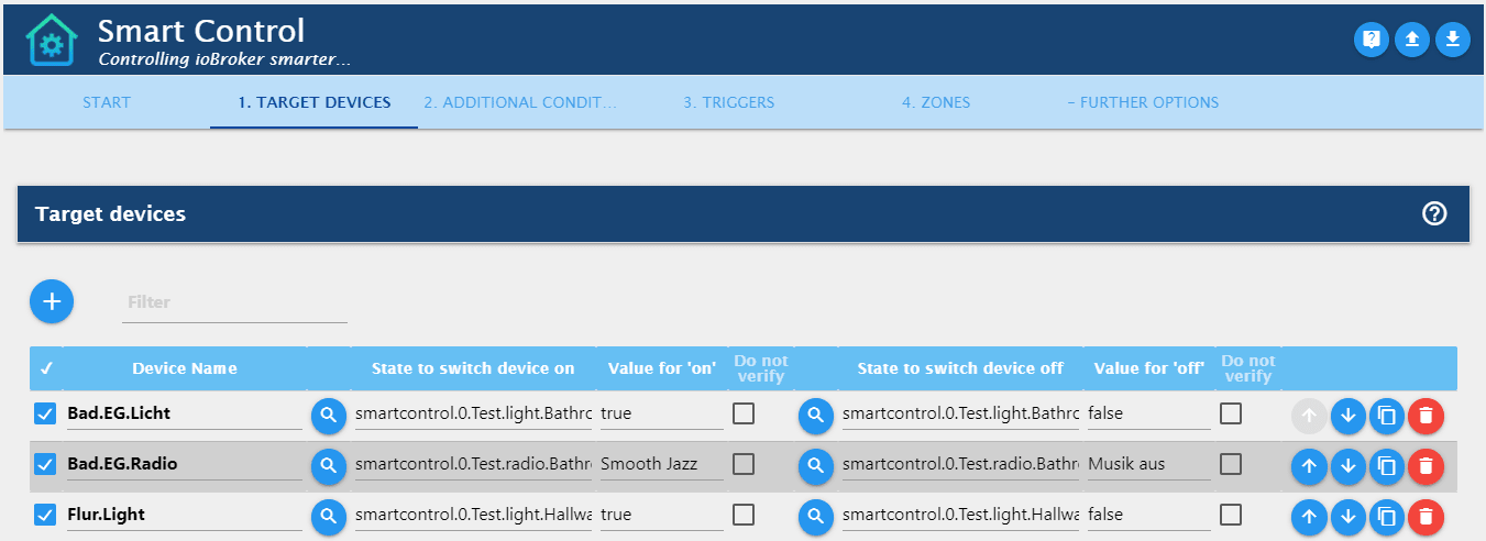 SmartControl Options