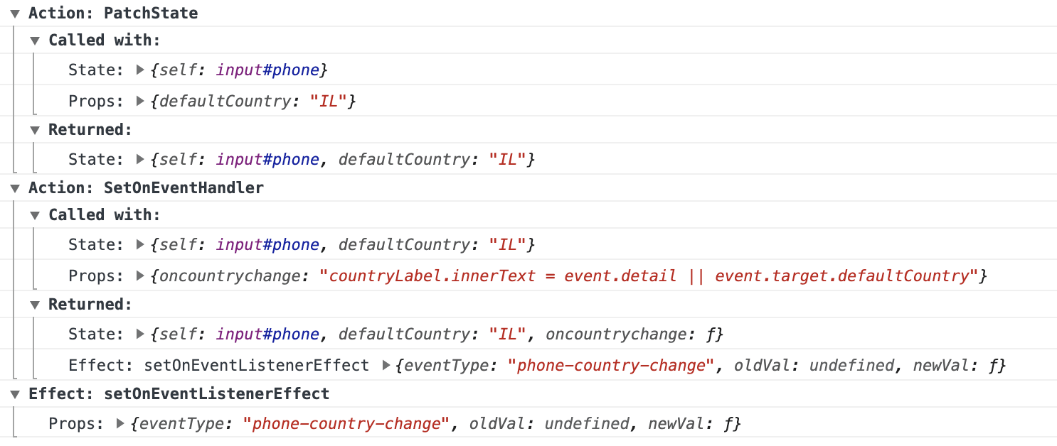 Example of trace output