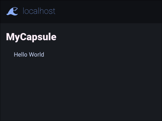 localhost	MyCapsule	Hello World