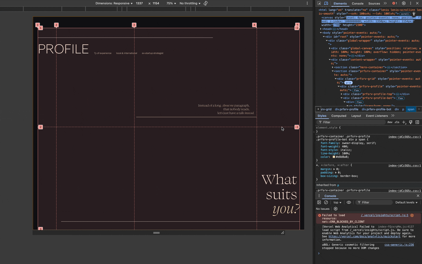 Pure vw layout breaking