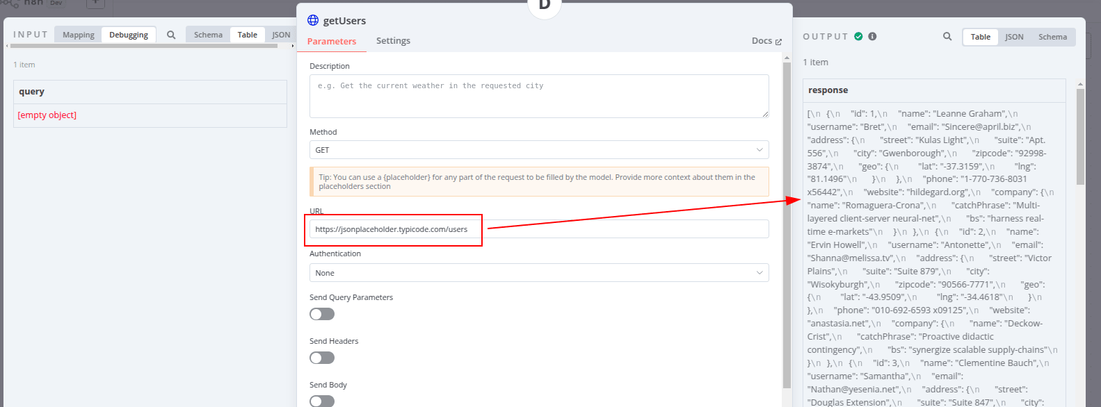 a HTTP Request Tool that outputs a JSON array